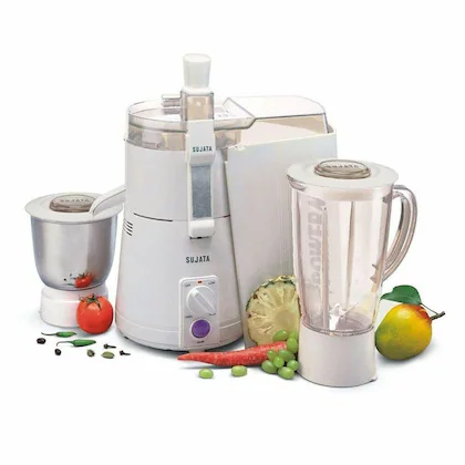 SUJATA Powermatic Plus, 900W Juicer Mixer Grinder with 2 Jars, White