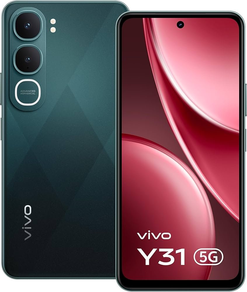 vivo Y31 5G (Rose Red, 6GB RAM, 128GB Storage) with No Cost EMI/Additional