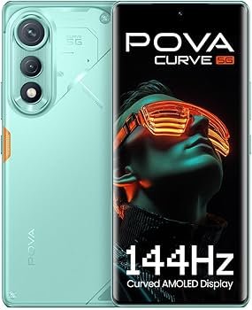 POVA Curve 5G (Neon Cyan, 8GB+256GB) | 144Hz Curve AMOLED | Slimmest 7.45mm Curve with 5500mAh Batte