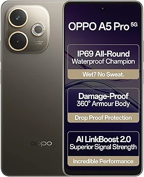 OPPO A5 Pro 5G (Mocha Brown, 8GB RAM, 128GB Storage)|6.67” HD+ 120Hz Refresh Rate Screen | 45W SUPER
