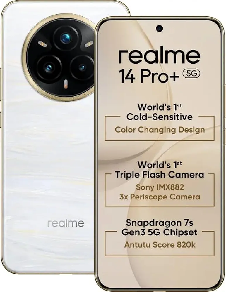 realme 14 Pro+ 5G (Pearl White, 8GB RAM, 128GB)
