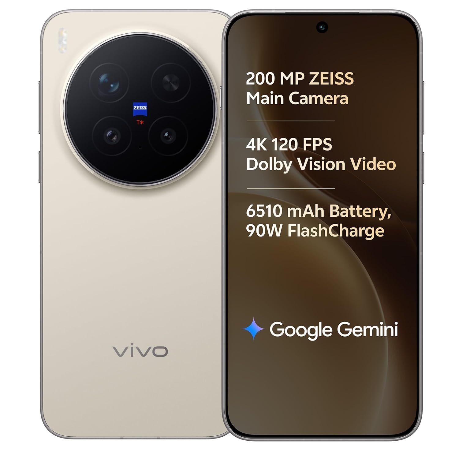 vivo X300 Pro 5G (Dune Gold, 16GB RAM, 512GB Storage) with No Cost EMI/Additional Exchange Offers