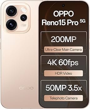 Oppo Reno15Pro 5G (Sunset Gold, 12GB RAM, 512GB Storage) with No Cost EMI/Additional Exchange Offers