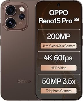 Oppo Reno15Pro 5G (Cocoa Brown, 12GB RAM, 256GB Storage) with No Cost EMI/Additional Exchange Offers
