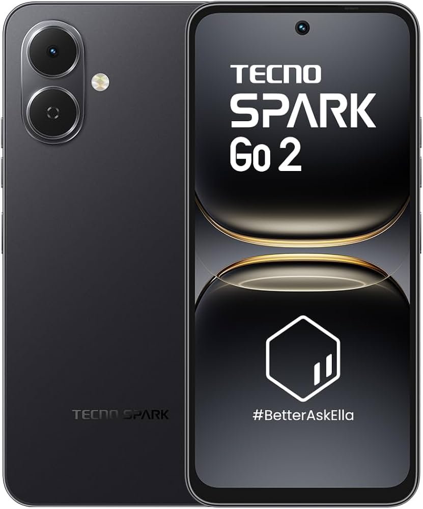 TECNO Spark GO 2 (Ink Black, 4GB+64GB) | Segment 1st IP64 SGS Certified | Segment's 1st AI with Indi