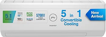 Godrej 1.7 Ton 3 Star, 5 Years Comprehensive Warranty, 5-In-1 Convertible Cooling Inverter Split AC 