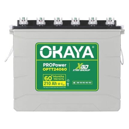 OKAYA PRO Power OPTT24060 210Ah Tall Tubular Inverter Battery for Home, Office & Shops with Certified Extra Backup | Spillage Free & Low Maintenance Design | 60 Months Warranty